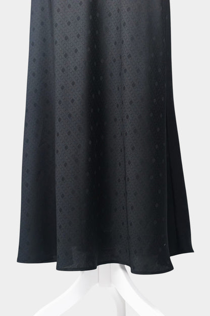 Mulberry Silk Maxi Skirt | Black with Tonal Jacquard