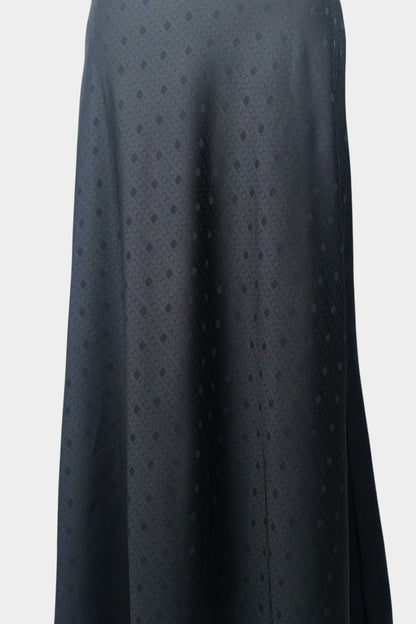 Mulberry Silk Maxi Skirt | Black with Tonal Jacquard