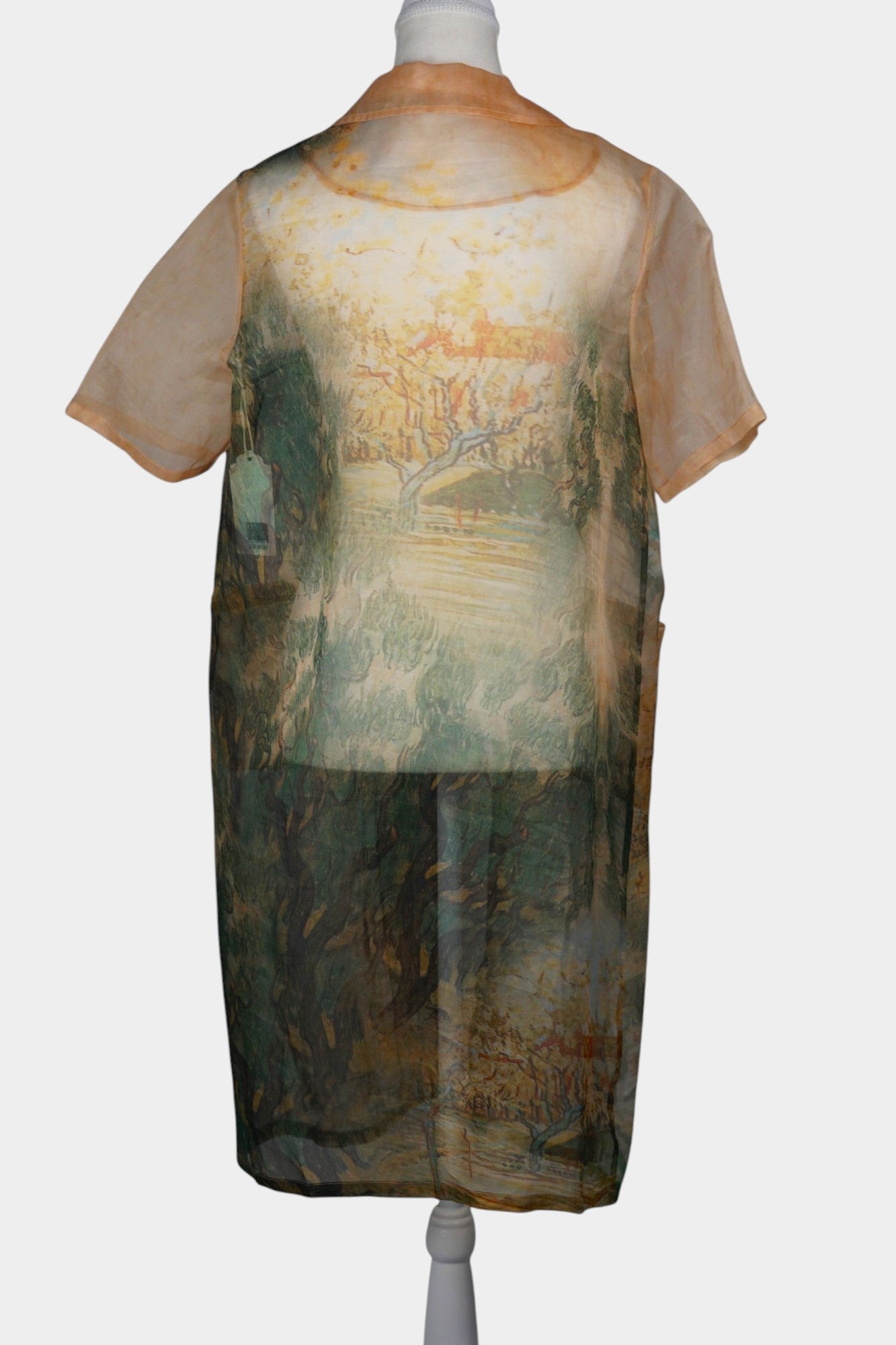 Mulberry Silk Organza Jacket | Scenic Print Cardigan