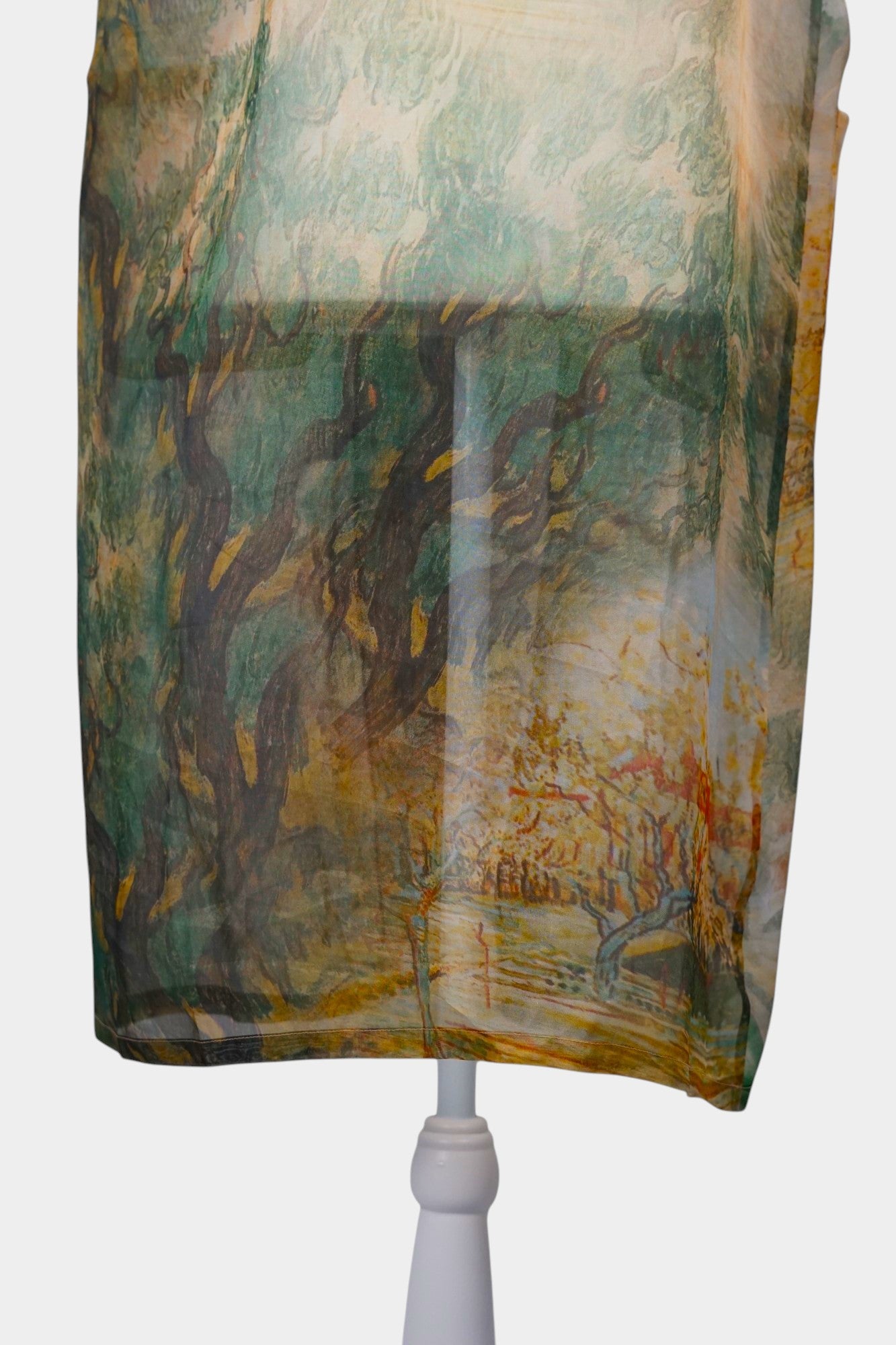 Mulberry Silk Organza Jacket | Scenic Print Cardigan