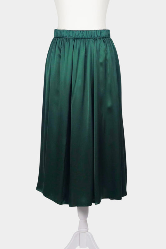 Handmade Mulberry Silk Skirt | Emerald Green Maxi