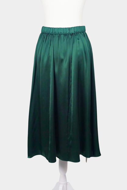 Handmade Mulberry Silk Skirt | Emerald Green Maxi