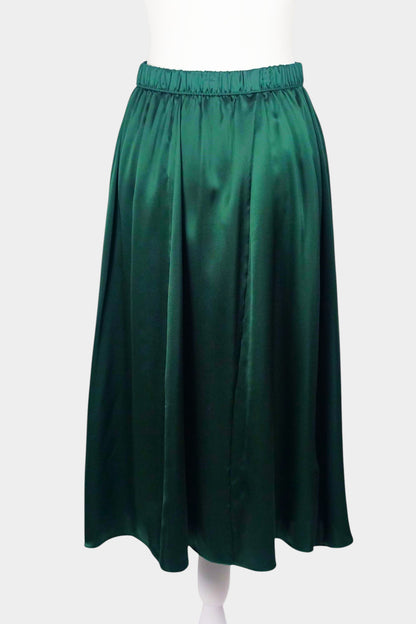 Handmade Mulberry Silk Skirt | Emerald Green Maxi