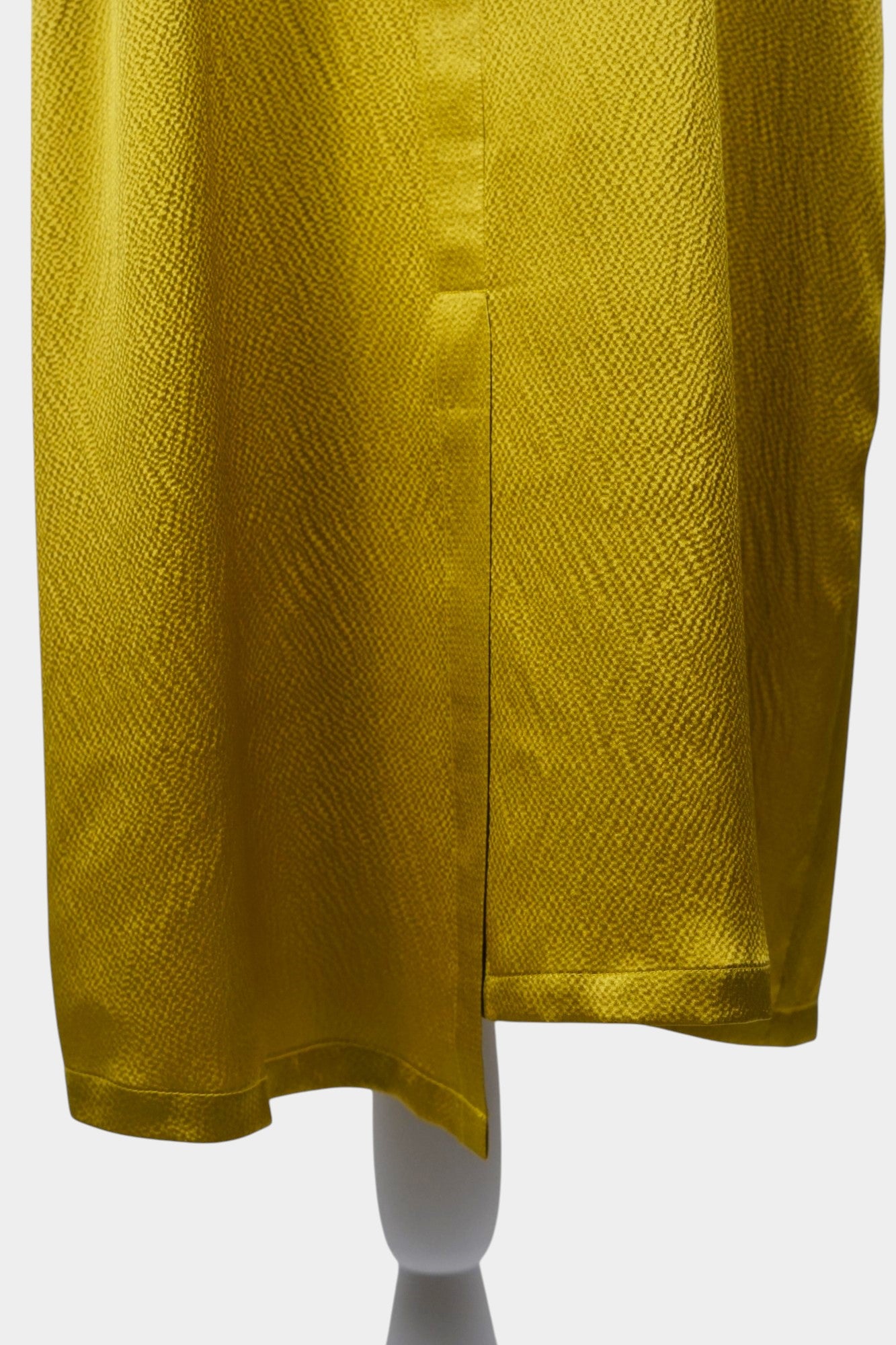 Handmade Golden Mulberry Silk Maxi Dress | Pearl Texture