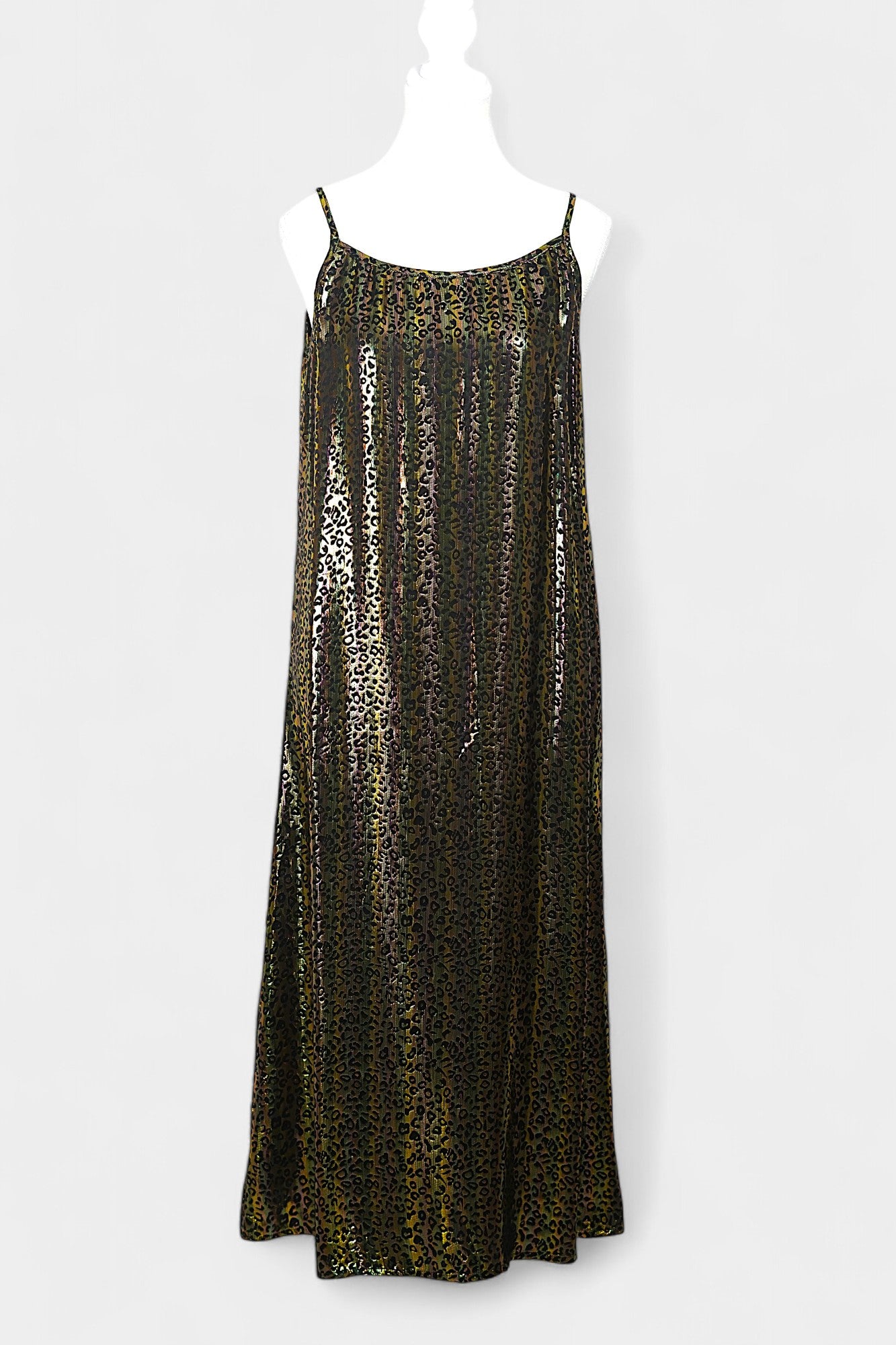 Mulberry Silk Slip Dress | Iridescent Leopard Print