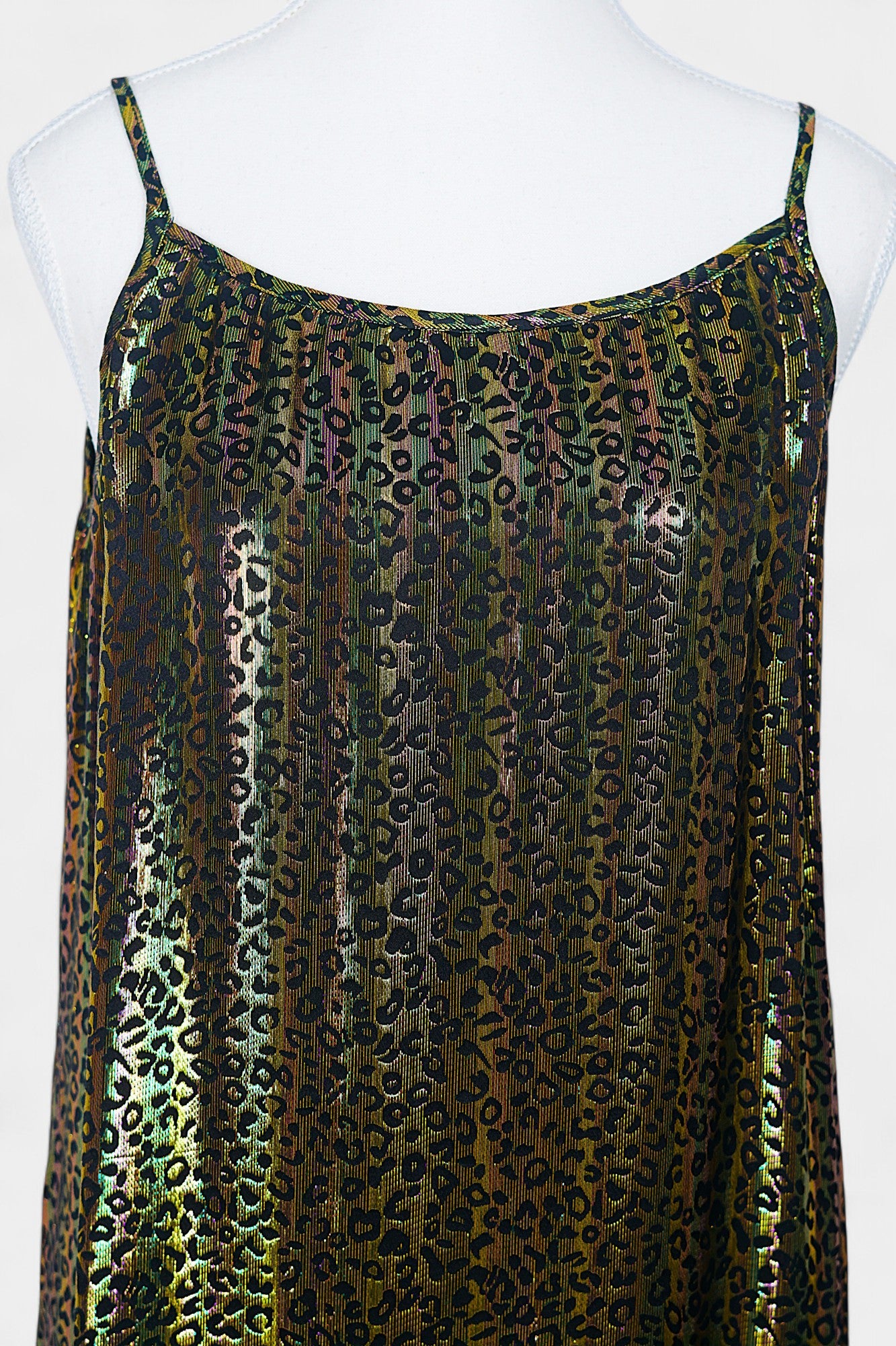 Mulberry Silk Slip Dress | Iridescent Leopard Print