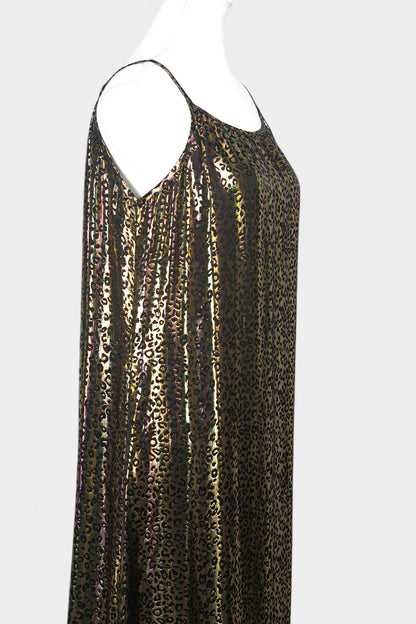 Mulberry Silk Slip Dress | Iridescent Leopard Print