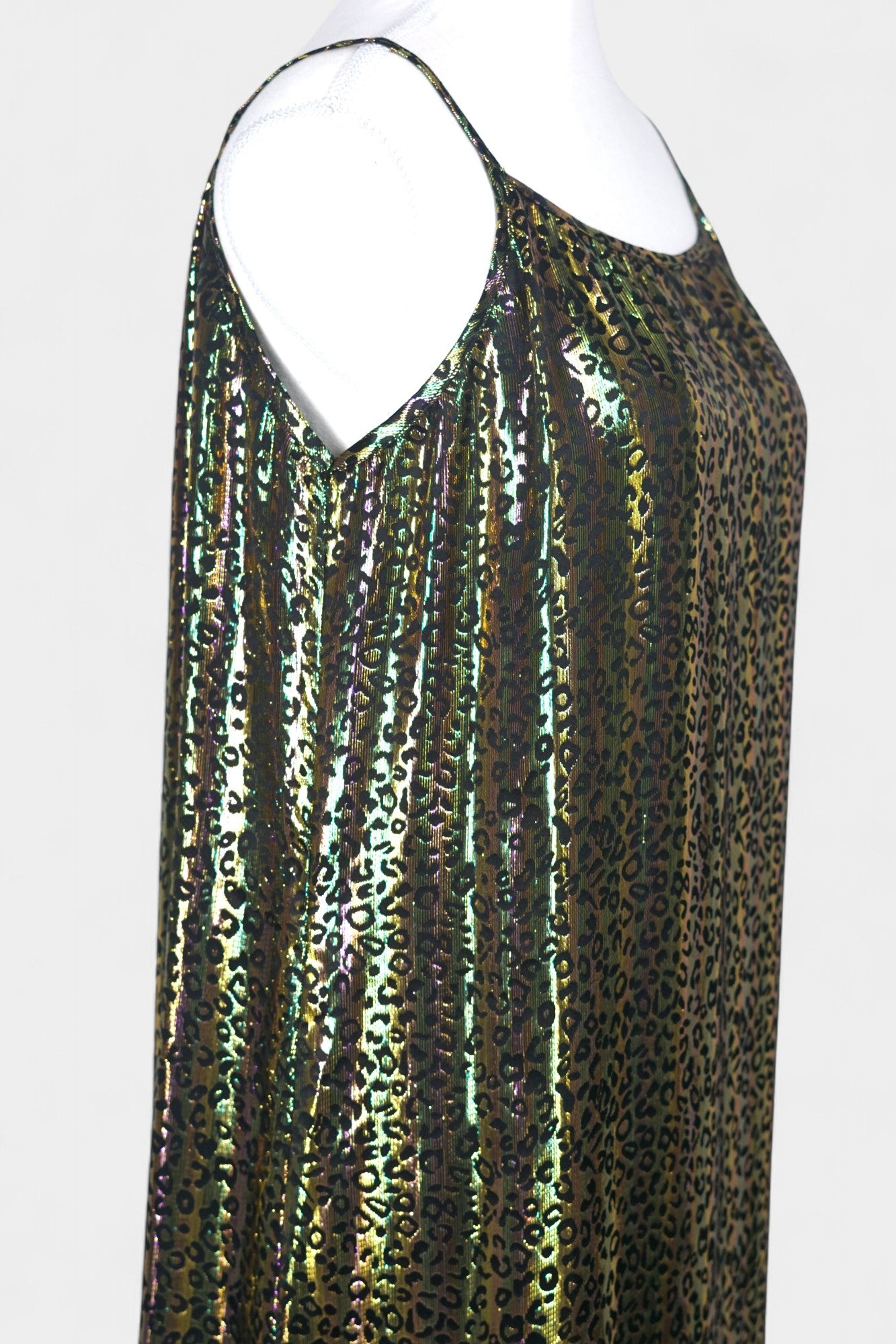 Mulberry Silk Slip Dress | Iridescent Leopard Print