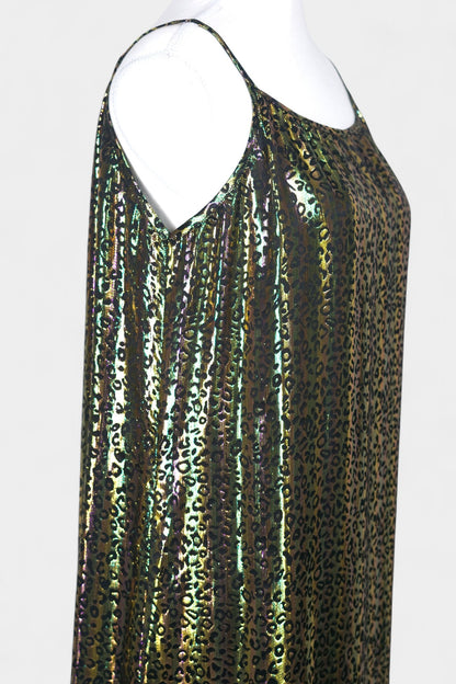 Mulberry Silk Slip Dress | Iridescent Leopard Print