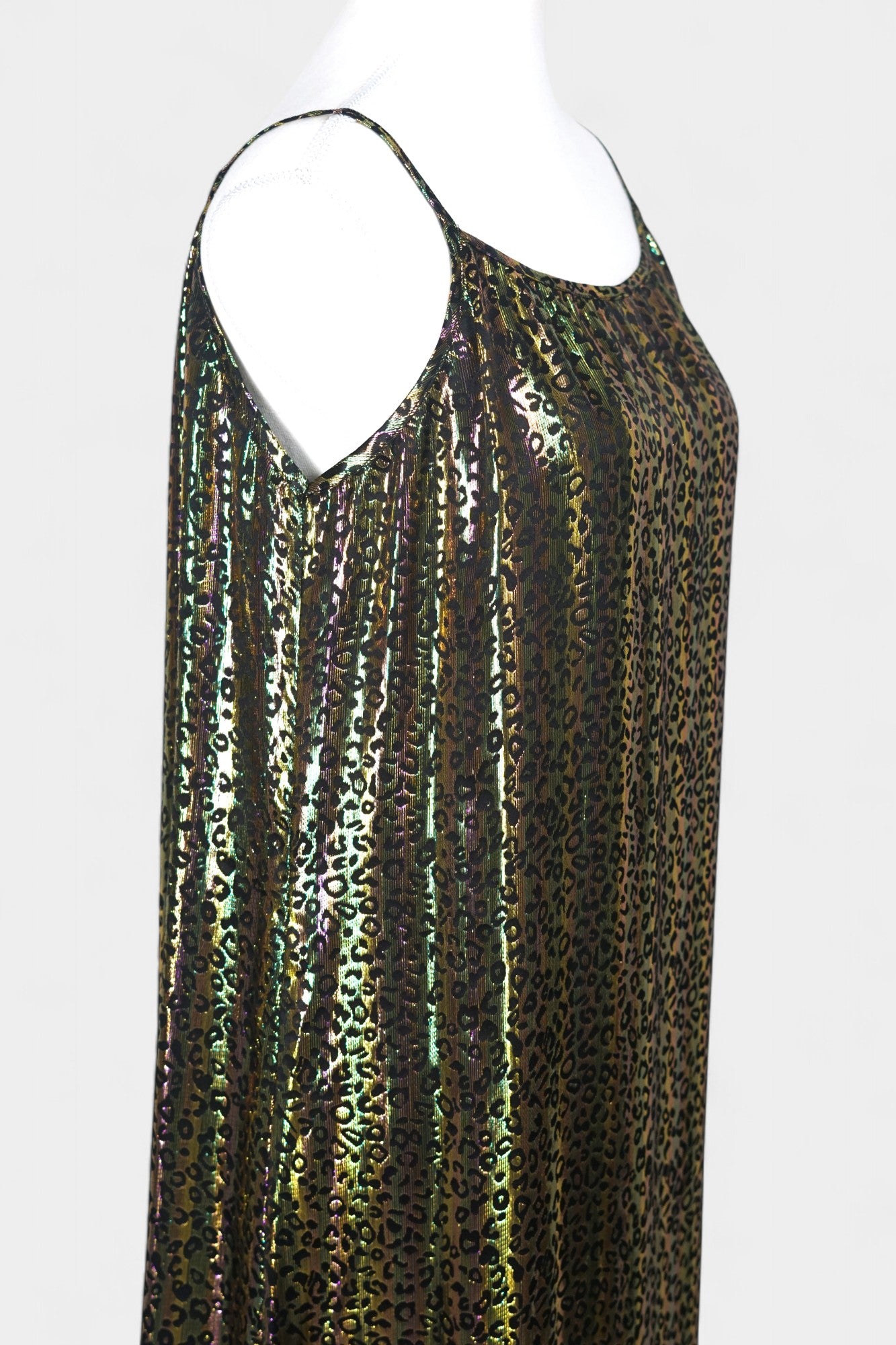 Mulberry Silk Slip Dress | Iridescent Leopard Print