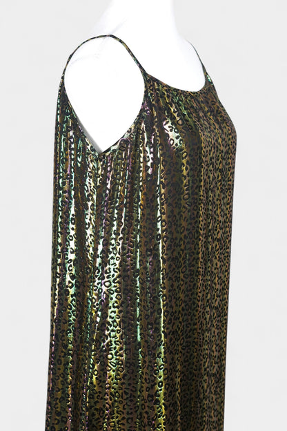 Mulberry Silk Slip Dress | Iridescent Leopard Print