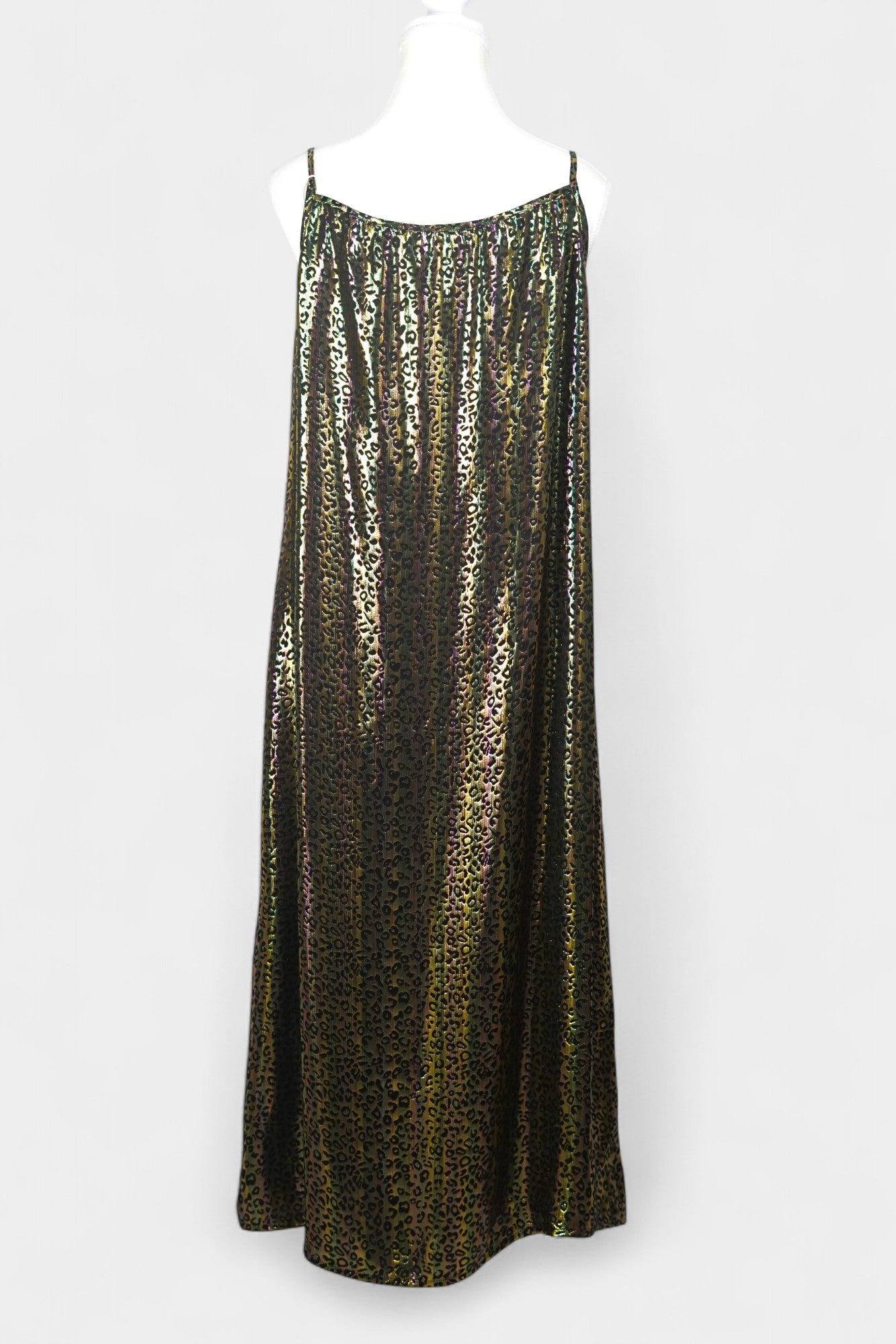 Mulberry Silk Slip Dress | Iridescent Leopard Print