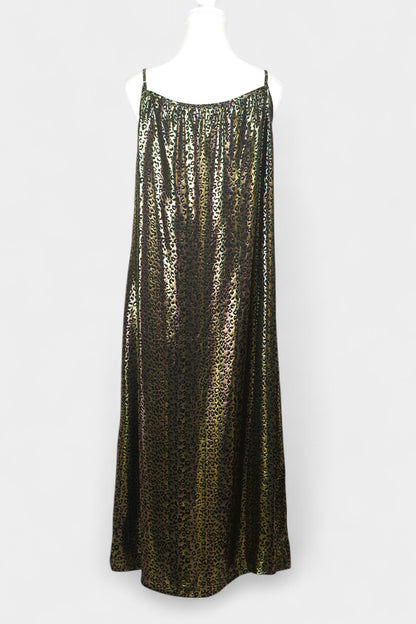 Mulberry Silk Slip Dress | Iridescent Leopard Print