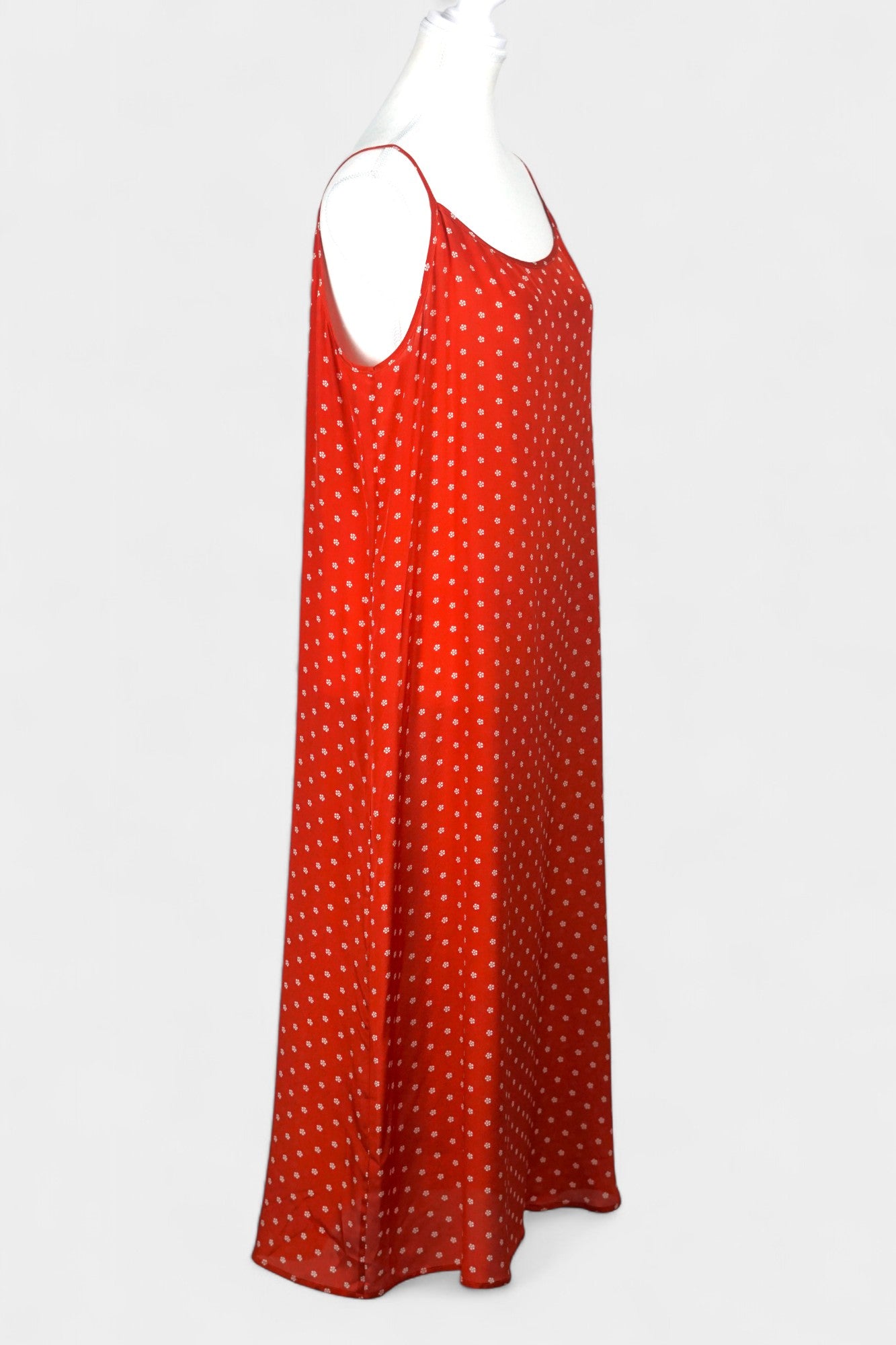 Mulberry Silk Camisole Dress | Red & White Dot Pattern