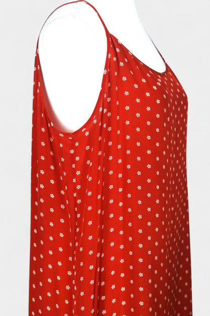 Mulberry Silk Camisole Dress | Red & White Dot Pattern