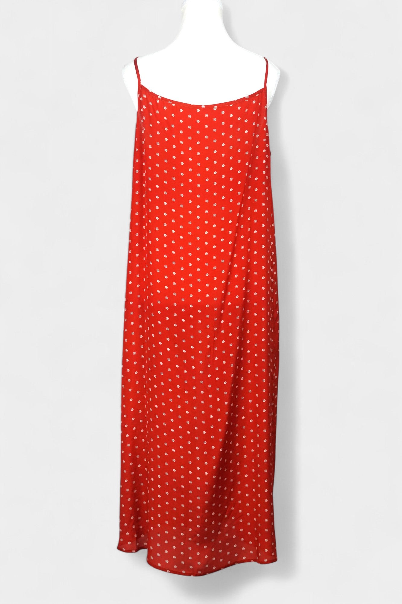 Mulberry Silk Camisole Dress | Red & White Dot Pattern