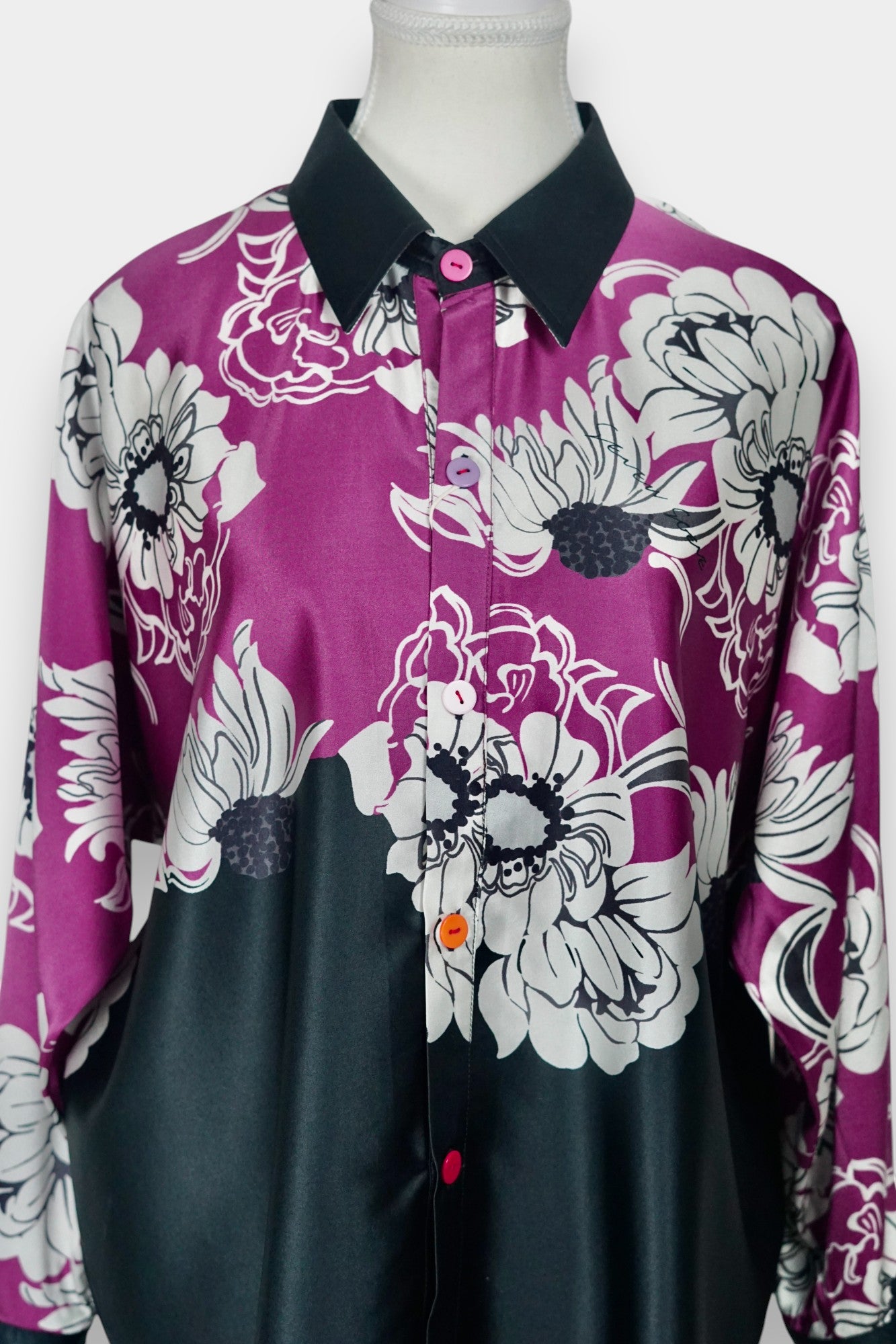Handmade Mulberry Silk Shirt | Floral Print