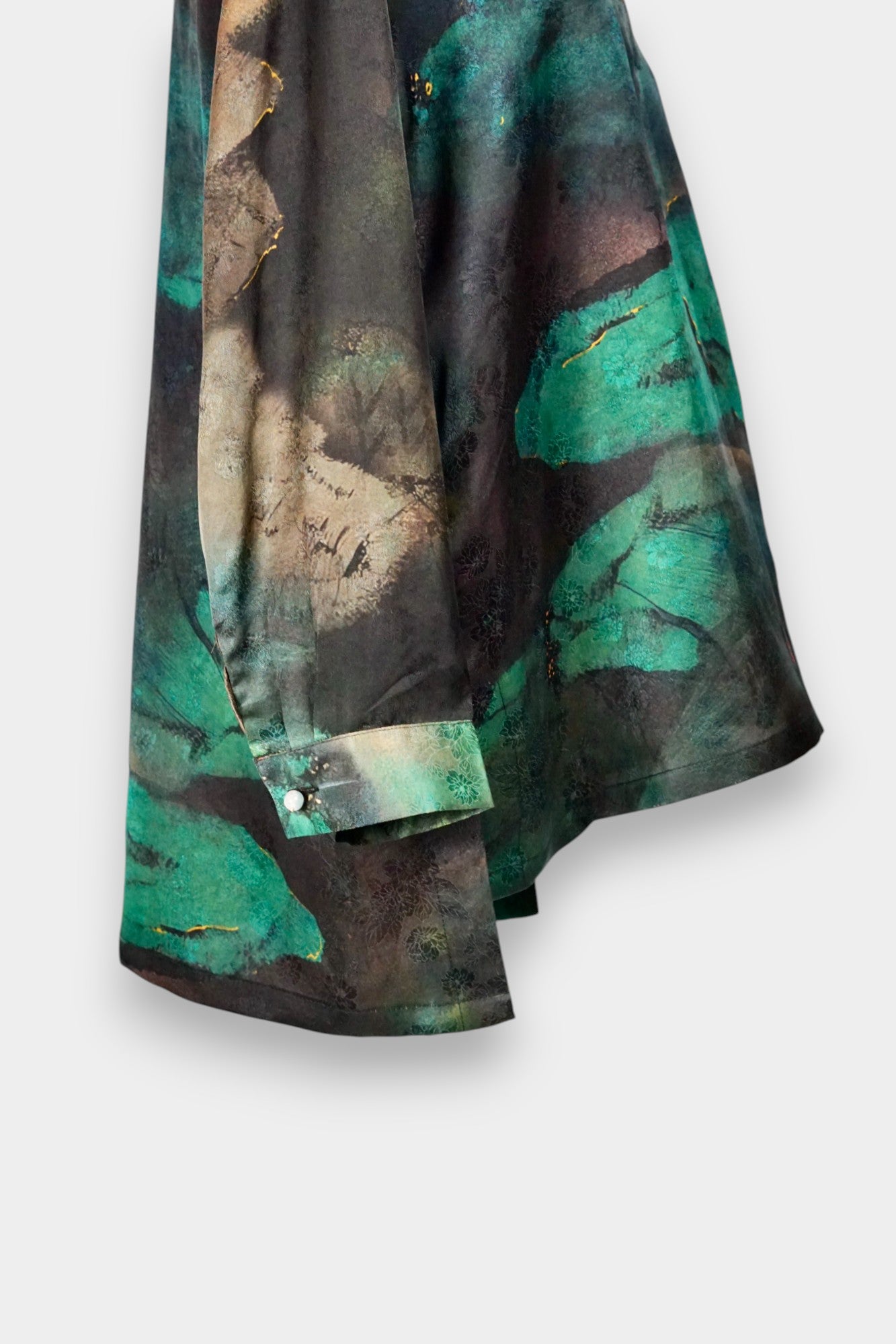 Handmade Gambiered Guangdong Gauze Silk Top | Abstract Print