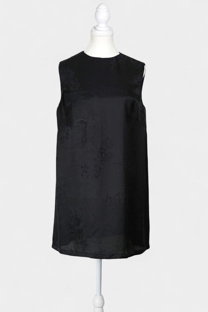 Handmade Mulberry Silk Sleeveless Dress | Black