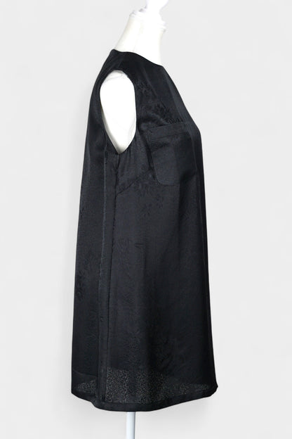 Handmade Mulberry Silk Sleeveless Dress | Black