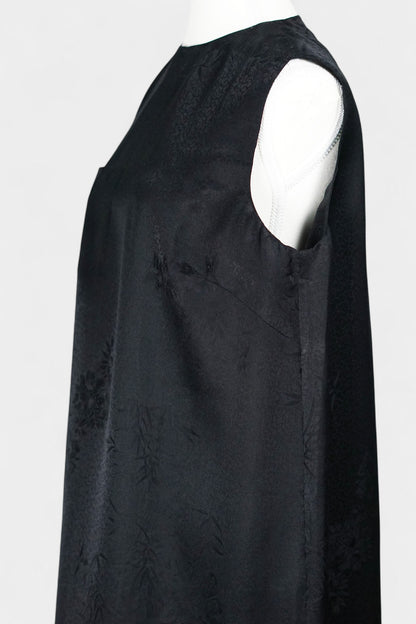 Handmade Mulberry Silk Sleeveless Dress | Black