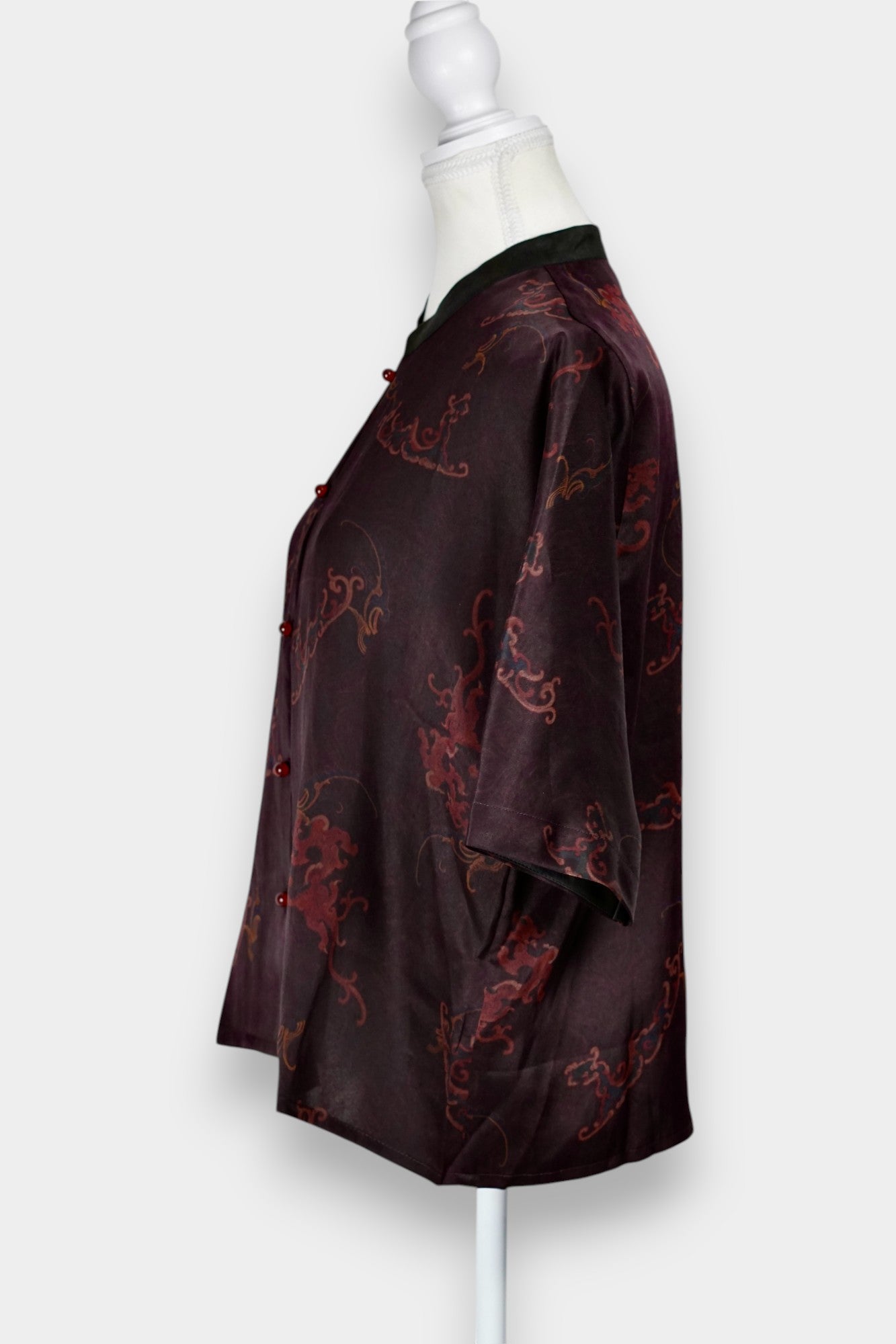 Handmade Gambiered Guangdong Gauze Silk Blouse | Tie-Dye