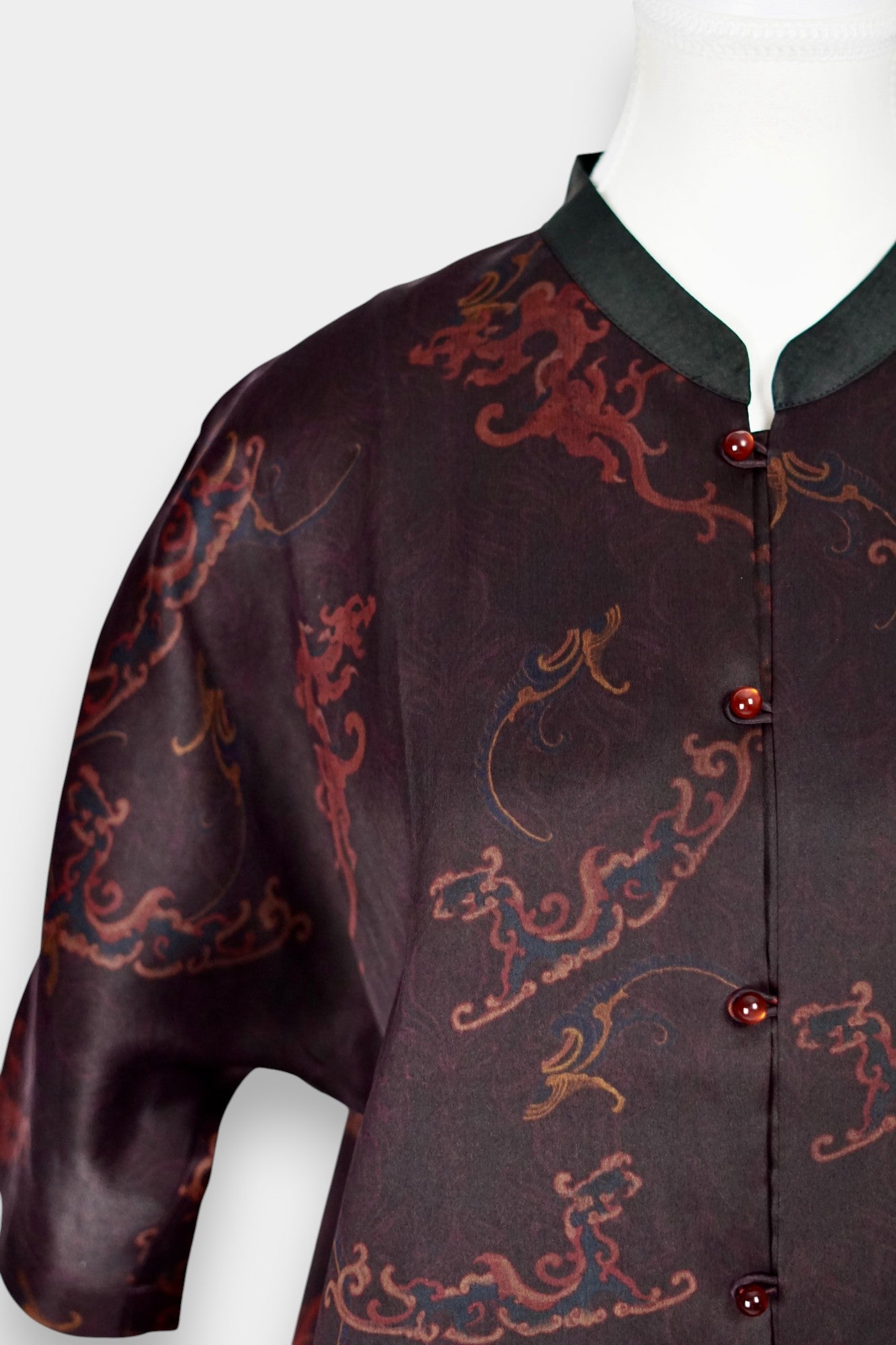 Handmade Gambiered Guangdong Gauze Silk Blouse | Tie-Dye