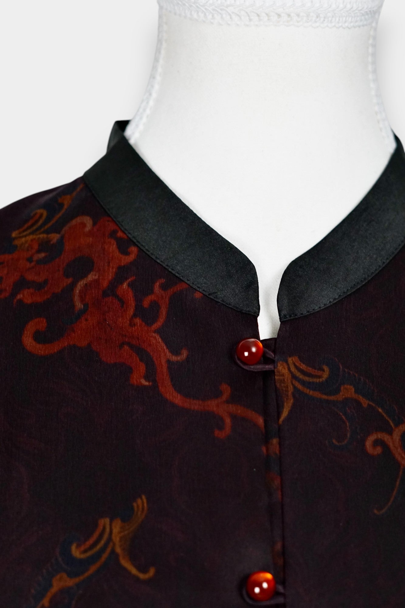 Handmade Gambiered Guangdong Gauze Silk Blouse | Tie-Dye