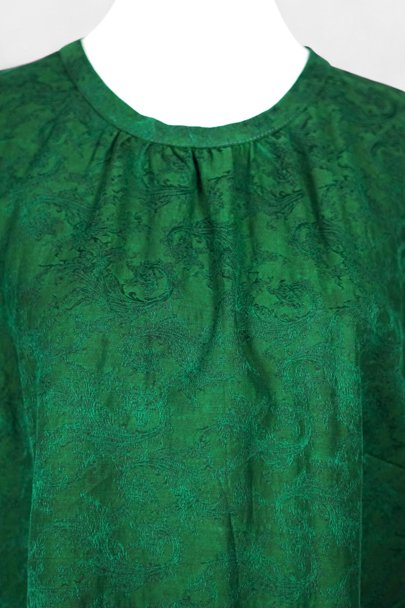 Handmade Jacquard Gambiered Guangdong Gauze Silk Blouse