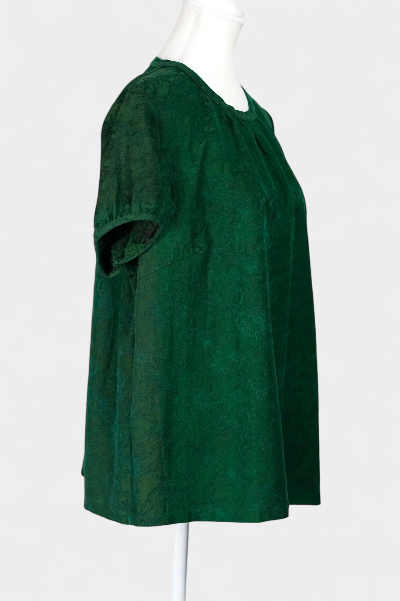 Handmade Jacquard Gambiered Guangdong Gauze Silk Blouse