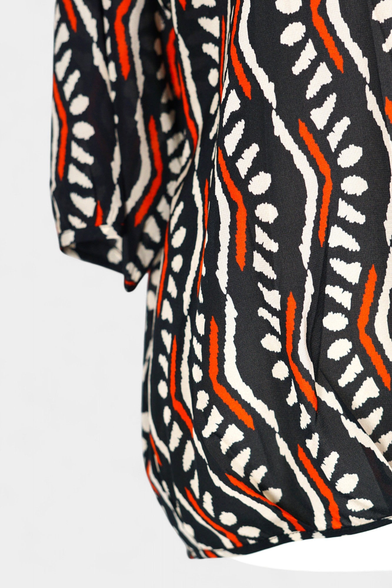 Mulberry Silk Blend Abstract Print Blouse