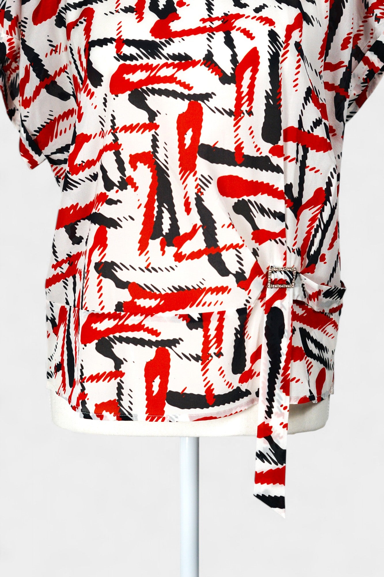 Mulberry Silk Blend Abstract Print Blouse