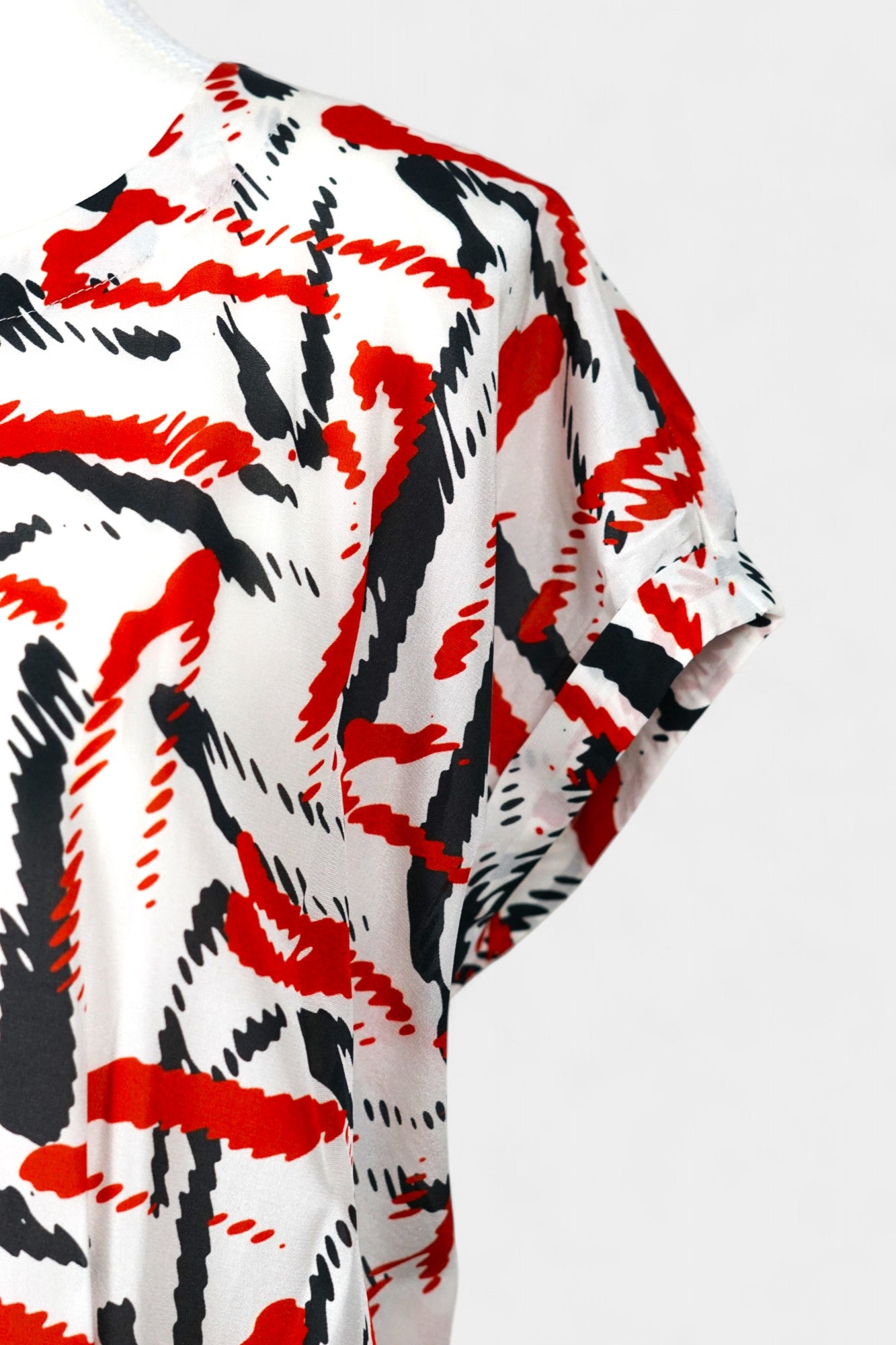 Mulberry Silk Blend Abstract Print Blouse