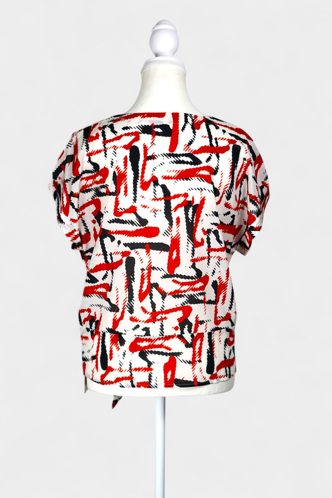 Mulberry Silk Blend Abstract Print Blouse