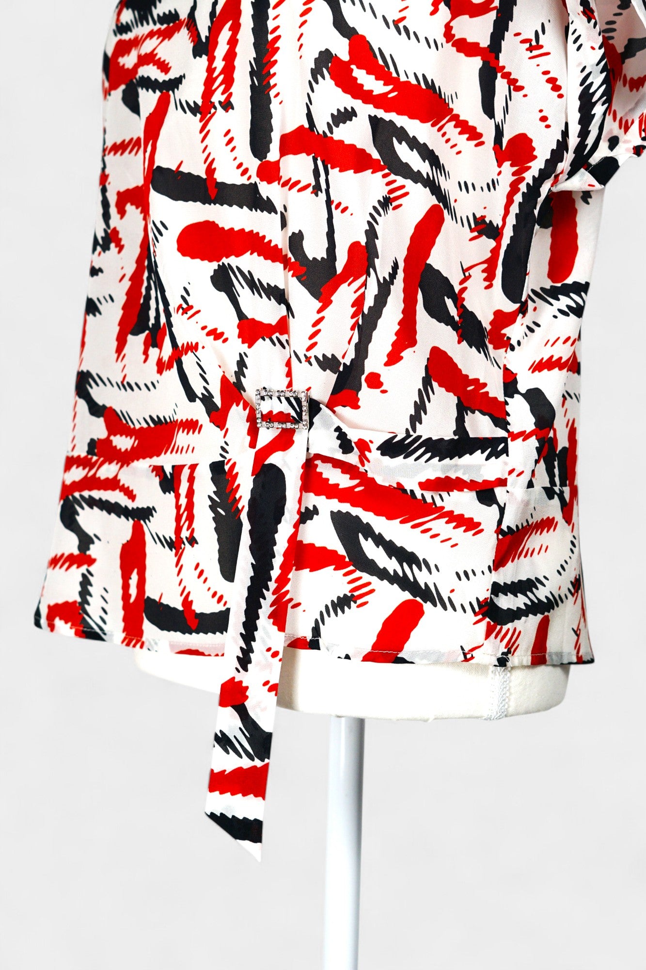 Mulberry Silk Blend Abstract Print Blouse