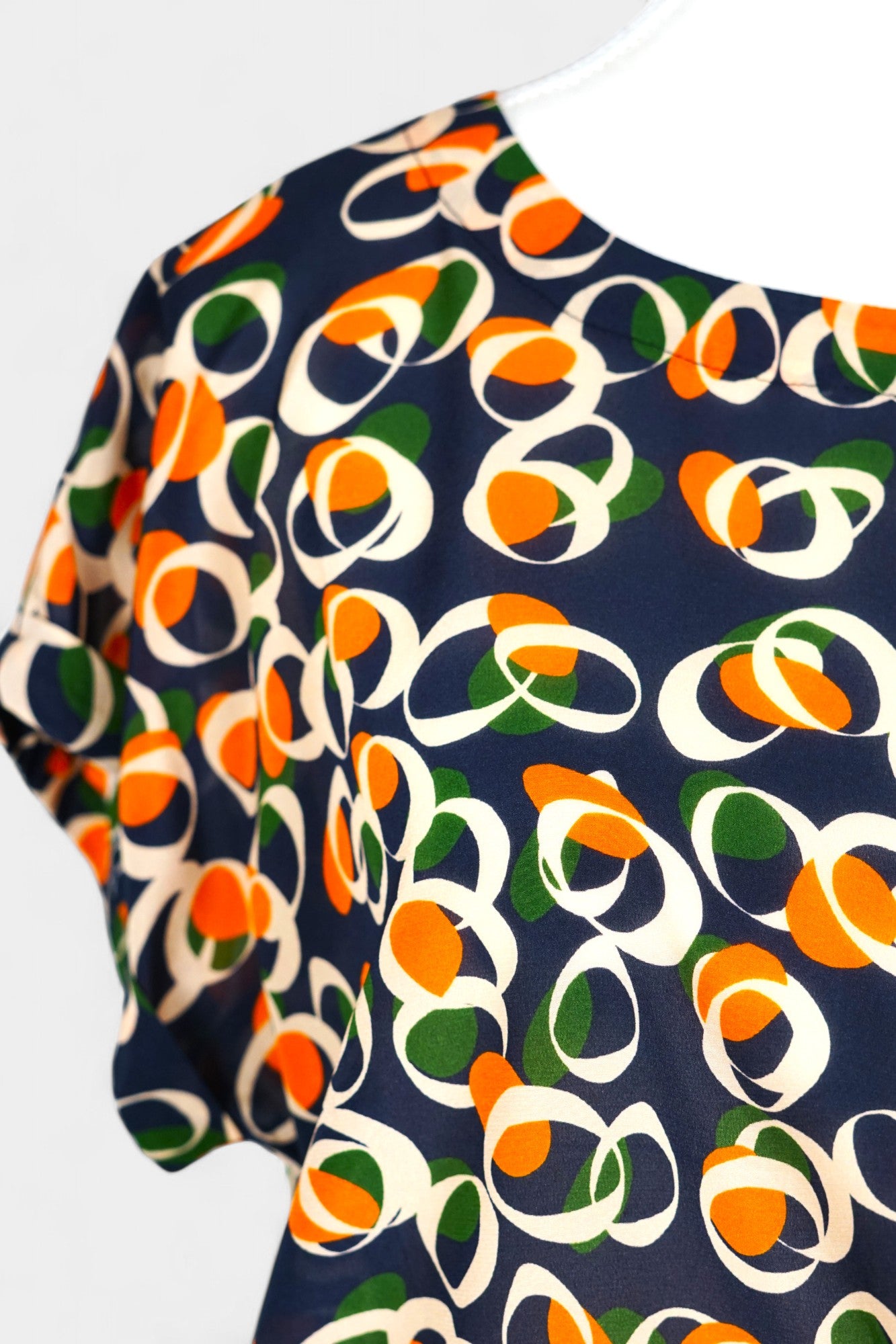 Mulberry Silk Blend Abstract Print Blouse