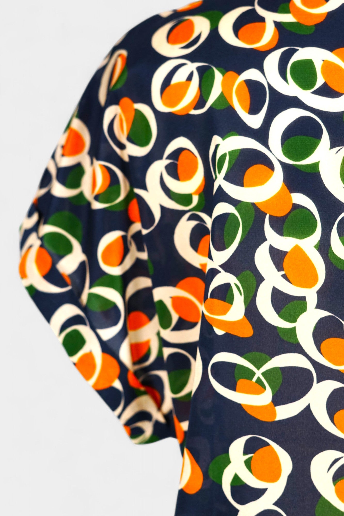 Mulberry Silk Blend Abstract Print Blouse