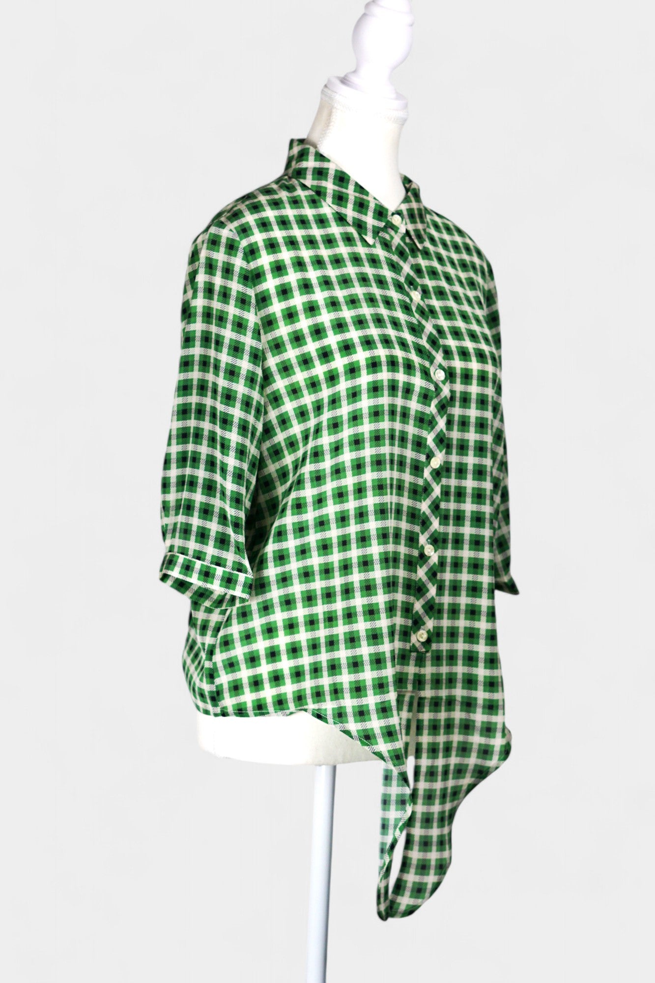 Mulberry Silk Blend Modern Print Blouse