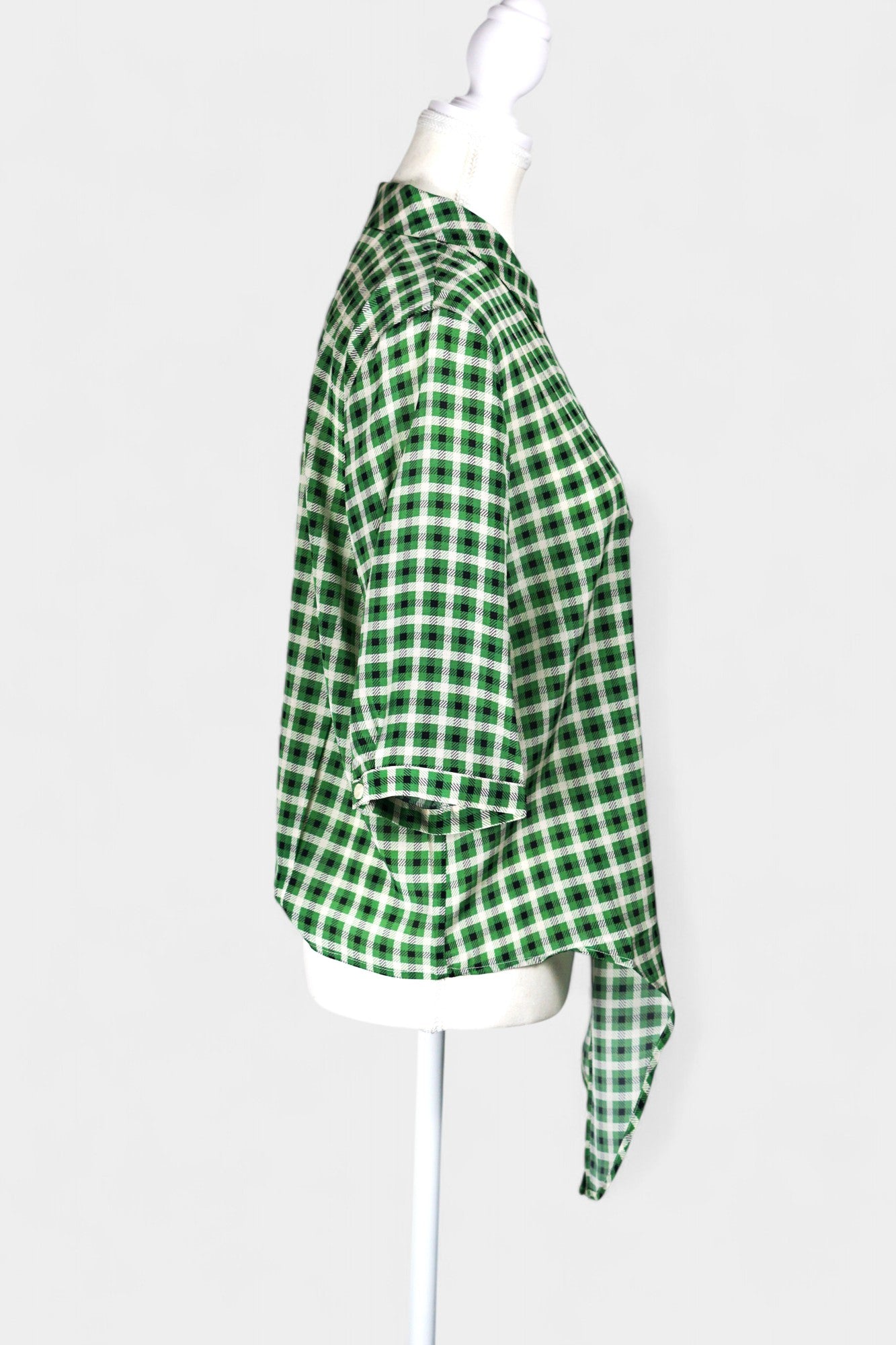 Mulberry Silk Blend Modern Print Blouse