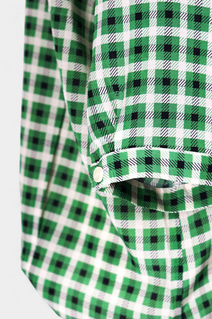 Mulberry Silk Blend Modern Print Blouse