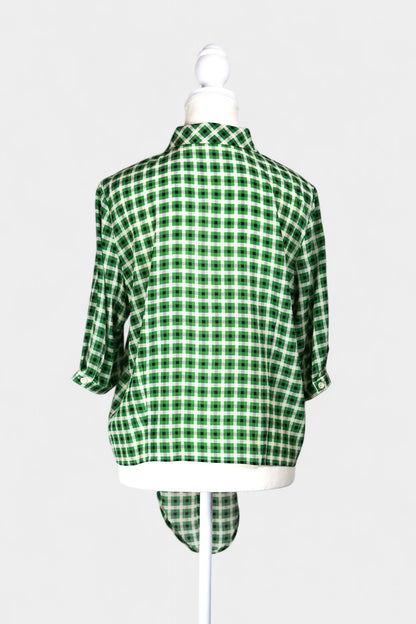 Mulberry Silk Blend Modern Print Blouse