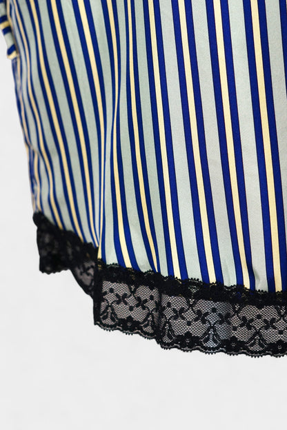 Pure Mulberry Silk Striped Sleeveless Dress