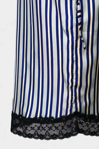 Pure Mulberry Silk Striped Sleeveless Dress