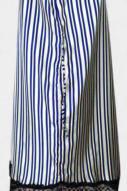 Pure Mulberry Silk Striped Sleeveless Dress