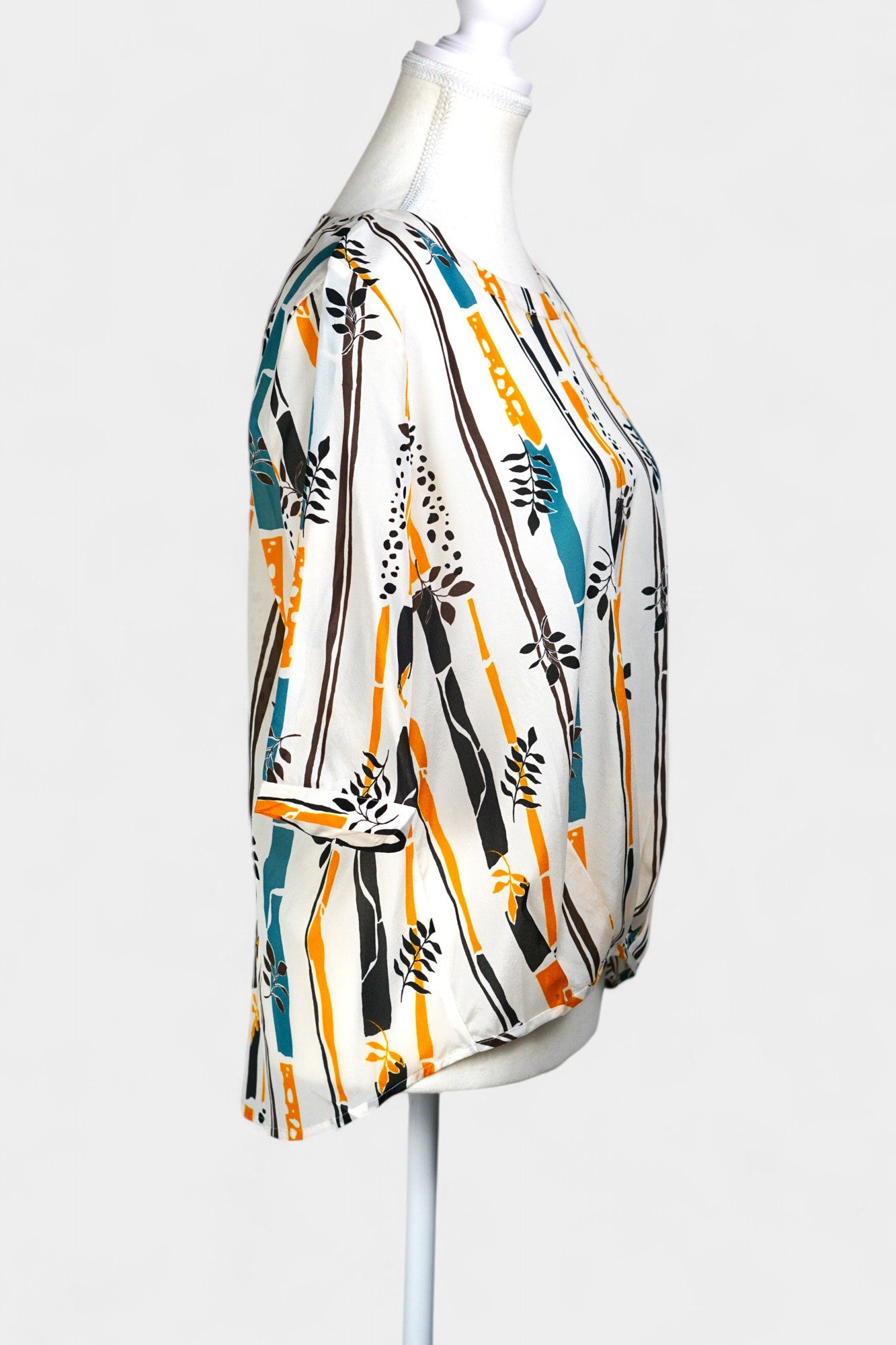 Mulberry Silk Blend Checkered Tie-Front Blouse