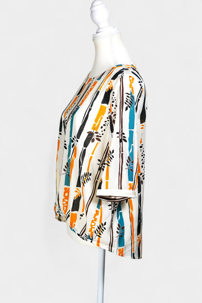 Mulberry Silk Blend Checkered Tie-Front Blouse