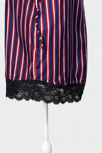 Pure Mulberry Silk Striped Sleeveless Dress