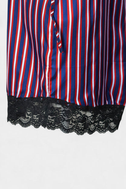 Pure Mulberry Silk Striped Sleeveless Dress