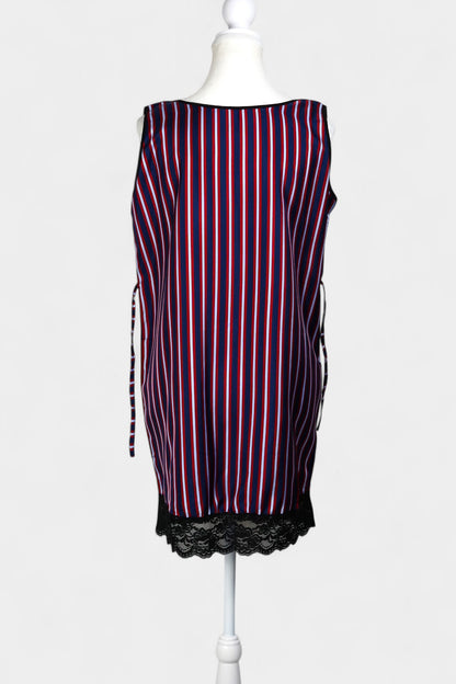 Pure Mulberry Silk Striped Sleeveless Dress
