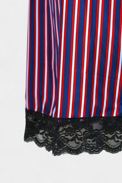 Pure Mulberry Silk Striped Sleeveless Dress